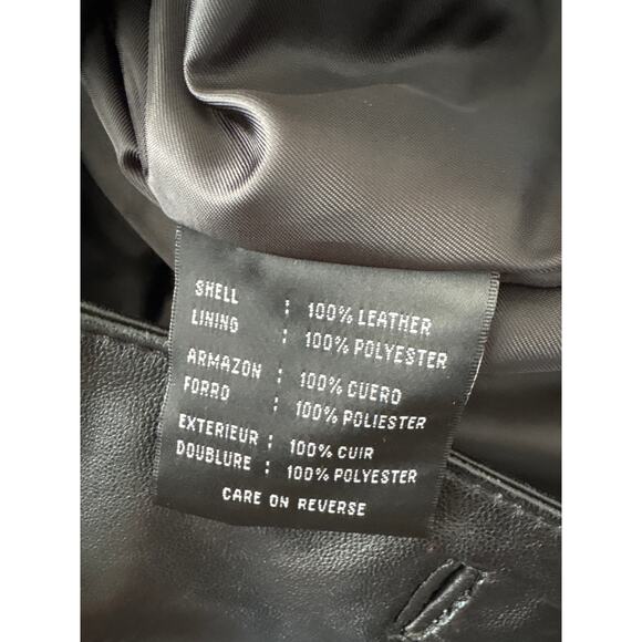 Vintage Nine West Black Leather Blazer Jacket L - Picture 3 of 4